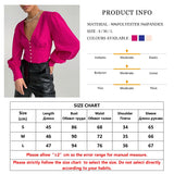 Kukombo Sexy V-Neck Pink Women Shirt 2021 Autumn Long Sleeve Fashion Blouse Casual Slim Single-Breasted Blue Blouses And Shirts