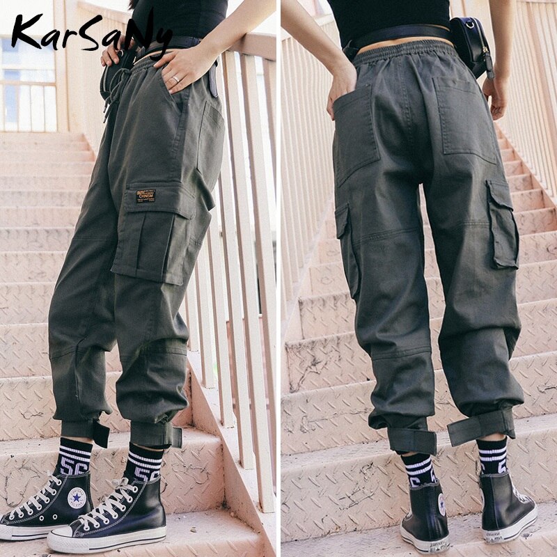 Christmas Gift Cargo Pants Women Plus Size High Waist Elastic Straight Womens Sweatpants Women's Cargo Pants For Women Joggers With Pockets