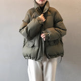 Kukombo 2022 Winter Women's Jacket Korean Style Beige Padded Puffer Coat Parkas Warm Casual Ropa Mujer Invierno Autumn Clothes for Woman K12