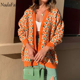 Oversized Knitted Cardigan Sweater Women Winter Plus Size Casual Loose Long Sleeve Knitwear Green Ladies Long Cardigans-1104