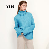 Christmas Gift Autumn Winter Women Knitted Turtleneck Wool Sweaters 2021 Casual Basic Pullover Jumper Batwing Long Sleeve Loose Tops