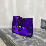 Kukombo  2022 Transparent PVC Handbag beach Shoulder bag Women New Trend Tote Hot Sale Jelly Color Plastic Clear Bag Large capacity