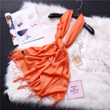 Christmas Gift 2021 women scarf solid cashmere scarves lady shawls and wraps winter head scarf pashmina long size foulard hijab wholesale
