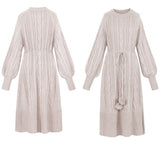 Christmas Gift Thick Winter Women'S Dress 2021 Fall Sweater Women Dress Long Sleeve  Knitted Dresses Maxi Vintage Oversize Dresses Knitting