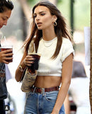 Kukombo Elegant Satin Summer Top Camis Women Backless Bandage Crop Top White Short Tops 2023 Blusas De Mujer