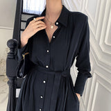 Kukombo Elegant Women's Chic Korean Style Fashion Office Lady 2022 Casual Summer Belted  Vestidos Ladies  Robe Femme