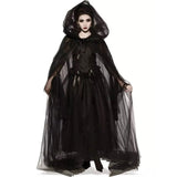 Halloween Kukombo Halloween Cosplay Women Death Hell Witch Devil Vampire Uniform Black Long Dress Party Cosplay Day Of The Dead Opera Costume