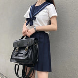 Kukombo Back to school  Korean Vintage Women Backpacks Preppy Style Student Backpack Multifunctional Female Shoulder Bag Women School Bag Ladies Totes