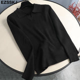 Christmas Gift Polo callor women's sweaters 2021 Thin Autumn Winte wool swearter slim female Women chic female loose women's jumper pull