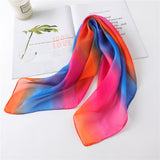 Kukombo 2022 Women Chiffon Hair Scarf Square Neck Scarves Bag Handle Tie Foulard Lady Neckerchief Bandana Shawls and Wraps