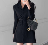 Kukombo White Chic Blazer Dress Women Spring 2023  Turn-Down Neck High Waist Bodycon Dress Office Ladies Business Korean Mini Dresses
