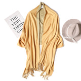 Christmas Gift Hot 2021 Winter Scarf Double Side Women's Scarves Fashion Warm And Soft Cashmere Scarf Lady Shawls Pashmina Foulard Tassel
