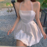 Kukombo  Summer Elegant Strap Dress Women Sweet Sleeveless Party Mini Dress Female Casual Kawaii Beach Club Fairy Dress 2023 New