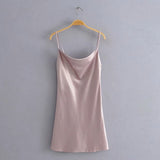Kukombo Sexy v-neck spaghetti strap party dress women Club night solid silk female short dress Summer beach ladies mini dress Bodycon
