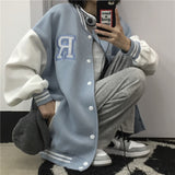 Christmas Gift 2022 Spring Coat American Baseball Bomber Jacket Loose Letter R Men Women Couples Tops Harajuku Plus Size Jackets Streetwear