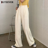 Kukombo Christmas Gift High Waist Floor-length Pants Women Summer Casual Loose Female Suit Pants 2021 Wide Leg Trousers Ladies Pantalon Femme