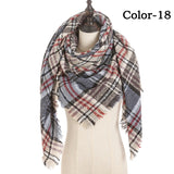 Christmas Gift 2021 New Winter Knitted Scarf Cashmere Pashmina Women Warm Neck Scarves Shawls Plaid Wraps Triangle Stoles Lady Bandana