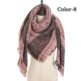 Christmas Gift 2021 New Winter Knitted Scarf Cashmere Pashmina Women Warm Neck Scarves Shawls Plaid Wraps Triangle Stoles Lady Bandana