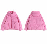 Christmas Gift BGTEEVER Chic Hooded Cotton Padded Women Parkas 2021 Winter Warm Loose Solid Thicken Female Coats Ladies Zippers Outwear