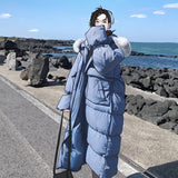 Christmas Gift 2021 Winter New Thick Bread Clothes Cotton-padded Jacket Women's Long Over-the-knee Coat Cotton-padded Jacket Tide