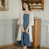 Kukombo Dresses For Women 2022 Blue Gentle And Wild Sleeveless Sling Dress Summer French Fashion Retro First Love Dress