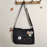 Kukombo Waterproof Canvas Messenger Bag Women Large Capacity Crossbody Bags Outdoor School Student Book Computer Laptop Shoulder Bag