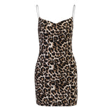 Kukombo Graduation Gift Big Sale Women's Dress Spaghetti Strap Leopard Print Sleeveless Aesthetic Costume Bodycon Elegant Party Casual Dress