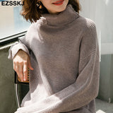 Christmas Gift 2022 Women's Sweater Autumn Winter Warm Turtlenecks Casual Loose Oversized Lady Sweaters Knitted Pullover Top Pull Femme