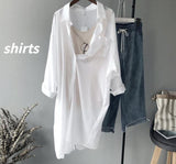Christmas Gift Shirts Women Solid Loose Femme Fashion Blusas Sun-proof Summer Casual Ulzzang Thin All-match Streetwear Chic Oversize Breathable
