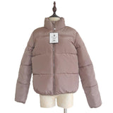 Christmas Gift Fashion Puffer Jacket Women Winter Short Jackets Bubble Coat Stand Collar Solid Autumn Casaco Feminino Invern
