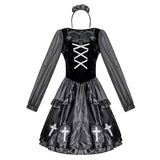 Halloween Kukombo Halloween Lolita Dress Costumes For Women Gothic Cosplay Girl Scary Black Style Vampire Carnival Party Church Vintage Retro Cute