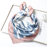 Kukombo New Silk Scarf Square for Women 70x70cm Small Neck Scarves Lady Shawl Fashion Print Hijab Brand Designer High Quality Scarfs