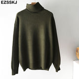 Christmas Gift 2021 Women's Sweater Autumn Winter Warm Turtlenecks Casual Loose Oversized  wool sweaters  Pullover  Femme top