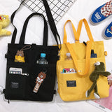 Kukombo Korean Mini Student Bag Casual Femme Shoulder Bags Quality Canvas Shoulder Bags Casual Large Size Travel Bags