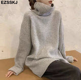 Christmas Gift cashmere Autumn Winter highneck thick oversize Sweater pullovers Women 2021 LOOSE  sweater pullovers female Long Sleeve