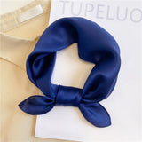 Christmas Gift Solid Natural Silk Square Scarf Women Small Neck Hairband Foulard High Quality Bandana Scarves Female Summer New Neckerchief