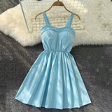 Christmas Gift Marwin New-Coming Summer Solid Knee-Length Spaghetti Strap Strapless Dresses High Street Empire Style Party Holiday Dresses