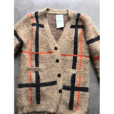 Kukombo Vintage England Synthetic Mink Cashmere Sweater Women Autumn Winter Warm Fluffy Button Up Cropped Cardigan Plaid