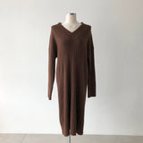 Kukombo 2022 New Autumn Sweater Women Dress Winter Long Sleeve Sweaters Knitted Dresses Womens Loose Maxi Oversize Knitting Robe Vestido