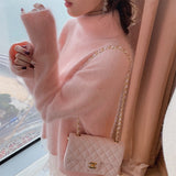 Kukombo Fall 2022 Women Sweater Turtleneck Pullovers Solid Casual Winter Warm Fashion New Knitted Top Long Sleeve Loose Clothes