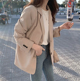 Kukombo New Spring Autumn Women's Blazers Pockets Jackets Fashionable Vintage Oversize Elegant Office Lady Tops JK9125