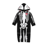 Halloween Kukombo Halloween Skeleton Cosplay Costumes For Newborn Baby Hooded Romper Jumpsuit Novelty Scary Skull 3D Print Boys Gothic Bodysuit