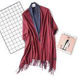 Christmas Gift Hot 2021 Winter Scarf Double Side Women's Scarves Fashion Warm And Soft Cashmere Scarf Lady Shawls Pashmina Foulard Tassel