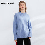 Christmas Gift Women Elegant Solid Color Sweaters Basic O Neck Batwing Long Sleeve Knitted Tops Female Autumn Winter Fashion Jumper Top