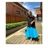 Christmas Gift Korean Style Summer 2021 New Contrast Stitching Loose Dress