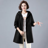 Christmas Gift Women's Jacket 2021 Spring Autumn Hooded Causal Windbreaker Famale Basic Jackets Coats Zipper Lightweight Jackets Outwear C-10