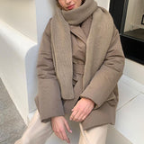 Christmas Gift Yiyiyouni Autumn Winter Cotton Linner Padded Parkas Women Thickening Puffer Jacket Female Windbreaker Solid Casual Outerwear