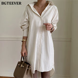 Christmas Gift BGTEEVER 2021 Spring Long Striped Women Blouses Shirt Female Blouse Tops Full Sleeve Casual Cotton Oversized Blouses Female
