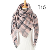 Christmas Gift 2021 New Winter Knitted Scarf Cashmere Pashmina Women Warm Neck Scarves Shawls Plaid Wraps Triangle Stoles Lady Bandana