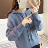 Christmas Gift Pullover Hooded Knitted Sweater Women's Sweater Spring And Autumn 2021 New Loose And Versatile Comfortable Sweater Top
